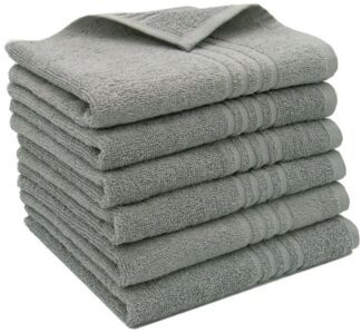 ZOLLNER Gästehandtücher, Walkfrottier (6-St), 40x60 cm, 100% Baumwolle, vom Hotelwäschespezialisten, Grau