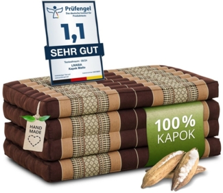 Klappmatratze Faltmatratze 80 cm (Classic) - 200 x 80 x 8 cm, livasia, 8 cm hoch, Kapok, vegan, handgefertigt