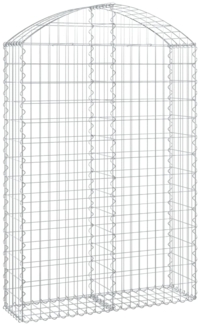 vidaXL Gabione mit Hochbogen 100x30x140/160 cm Verzinktes Eisen 153427