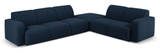 Micadoni Boucle Ecksofa Molino 6-Sitzer Rechts Boucle Dunkelblau
