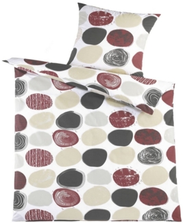 KH-Haushaltshandel Bettwäsche 2-tlg. Renforce Bettwäsche, 135x200 + 80x80cm, Punkte, Renforcé, 2 teilig, 100% Baumwolle, Renforcé, weiß, multicolor Punkte