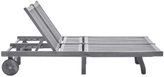 vidaXL 2-Personen-Sonnenliege mit Auflage Grau Akazie Massivholz 3061395