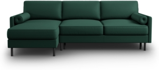 Micadoni Ecksofa Scott 5-Sitzer Strukturierter Stoff Grün Links 140x200