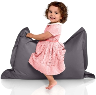 Green Bean® Kinder-Sitzsack 70x100 cm & 70 Liter EPS-Perlen Füllung - Indoor & Outdoor Bean Bag Sitzkissen - Dunkelgrau