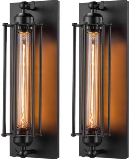 Jibenhome LED Wandleuchte Vintage Wandlampe,Antike Wandleuchten Schwarz,E26 & E27 Bar-Leuchten, für Schlafzimmer Wohnzimmer Treppen Esszimmer Nachttisch Bar