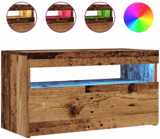 vidaXL TV-Schrank mit LED-Leuchten Altholz-Optik 75x35x40 cm 856315