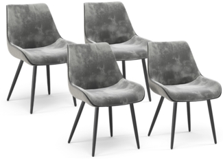 Vicco Esszimmerstuhl Grau 4er Set, Eleganza
