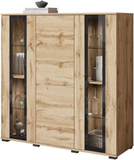 Kommode Clarkoy HB 120 (Farbe: Wotan, mit weißer LED Beleuchtung)