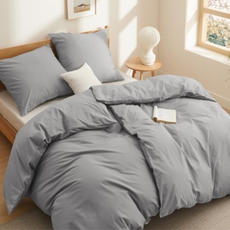 BEDSURE Bettwäsche mit Reißverschluss, 100% Baumwolle, ÖKO-TEX zertifiziert, 4 teilig, hohe Atmungsaktivität und Feuchtigkeitsregulierung