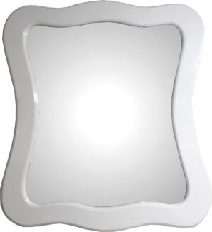 Casa Padrino Barock Wandspiegel Weiß Hochglanz 95 x 89 cm - Barocker Spiegel