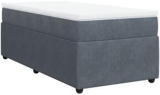 vidaXL Boxspringbett mit Matratze Dunkelgrau 100x200 cm Samt 3285621