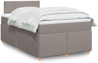 vidaXL Boxspringbett mit Matratze Taupe 120x200 cm Stoff 3288944