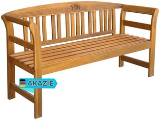 Gartenbank Holz LUNA 157 cm Massivholz Akazie Holzbank Wetterfest | Sitzbank 3 Sitzer Bank Garten