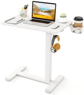 COSTWAY Laptoptisch, Beistelltisch für Bett mit Rollen, höhenverstellbar