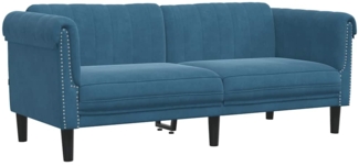 vidaXL Sofa 2-Sitzer Blau Samt 372583