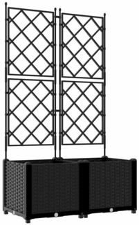 vidaXL Garten-Pflanzgefäß 2 pcs Schwarz 80 x 40 x 143 cm Stahl 42002838