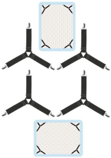 BAYLI Spannbettlaken 12er Set Verstellbare Bettlakenspanner Betttuchspanner mit Metallclips