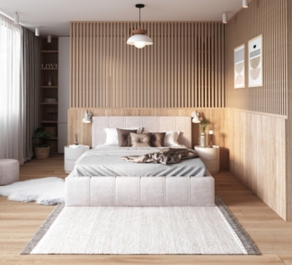 FDM Polsterbett TOPSELLER Stauraumbett MADE IN EU - aus hochwertigem Velours (verfügbar 90x200 120x200 140x200 160x200 180x200cm, Bettrahmen, Bett, Optional mit Matratze bestellbar, mit großen gepolsterten Kopfteil, mit Bettkasten zum aufklappen), Meta...