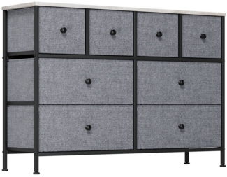 TLGREEN Stauraumschrank,Kommode mit Stoffschubladen,Aufbewahrungsschrank, (Schubladen aus Stoff, Metallrahmen, industrieller Stil) für Wohnzimmer, Flur, Schlafzimmer