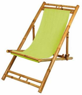 Bambus Relaxstuhl grün Gartenstuhl Liegestuhl 135x60cm Strandliege Terrasse