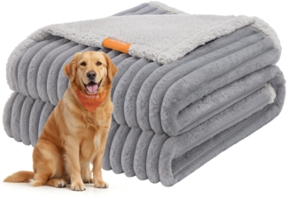 Feandrea Hundedecke, wasserdichte Decke, XXL, 203 x 152 cm, für große, extra große Hunde, beidseitig verwendbar, Hundesofa waschbar, taubengrau-hellgrau PPBDE038G01