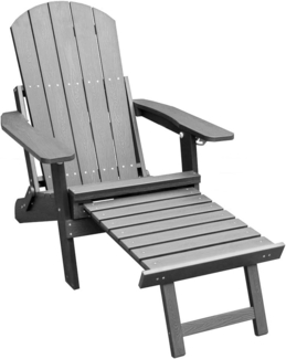 Sens Line Deckchair Adirondack Kunststoff grau inkl. Fußhocker