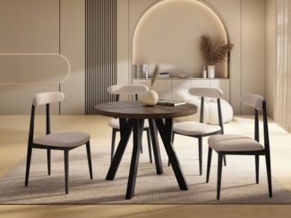 WFL GROUP Esstisch Avero Black (vier Größen – 80/90/100/100 cm, ausziehbar auf 160/190/140/200 cm), platzsparender Tisch für kleine Küche, Esszimmer oder Wohnzimmer