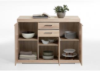 Bristol 4 XL Eiche Sonoma Sägerau Nb. Kommode Beistellkommode Sideboard 50 cm Tiefe
