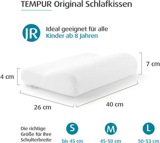 TEMPUR® Original Junior ergonomisches Kinder-Nackenstützkissen in 40 x 26 x 7/4 cm