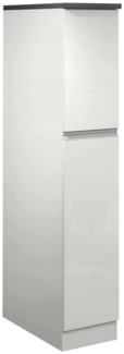 Dmora Küchenschrank Atrax, Mehrzweckschrank, Küchenzeile Schrank, Multifunktionales Kühlregal, 100 % Made in Italy, 30 x 60 x 165 cm, glänzendes Weiß und Schiefer