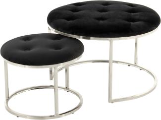 Hocker Becky 825 2er-Set Schwarz / Silber