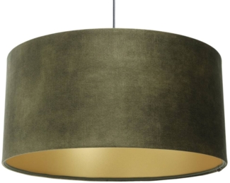 BPS Koncept 0E0-150-40 Hängeleuchte GLAMOUR Samtstoff auf PVC-Basis oliv, gold 1xE27 60W H:102 Ø40cm dimmbar