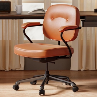 SIHOO L3D Bürostuhl Drehbarer Schreibtischstuhl Retro Leder Braun