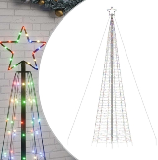 vidaXL LED Weihnachtsbaum mit Erdspießen 1534 LEDs Mehrfarbig 500 cm 4016407
