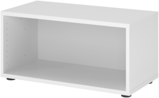 bümö flexi Regal mit werkzeuglosem Schnellaufbausystem, Dekor: weiß - Modulares Aktenregal 80 cm breit aus Holz für 1 Ordnerhöhe mit Threespine-Klicksystem, FW18REKG-W