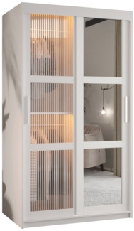 ABIKS MÖBEL Schwebetürenschrank FLUTES 2 Schlafzimmerschrank - mit Spiegel, Kleiderstange, Regalen