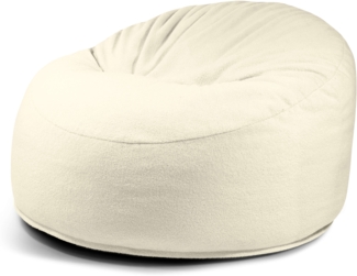 Schaumstoffsitzsack OM110, Bezugsstoff - Teddy, 100% Polyester, Cream, 75x110x110