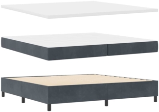 vidaXL Boxspringbett mit Matratze Dunkelgrau 200 x 200 cm Samt 3344535