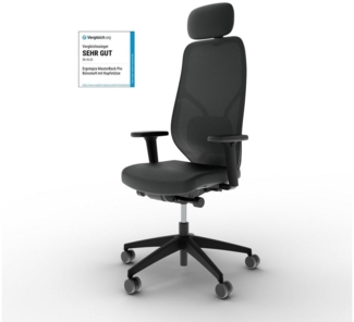 Ergotopia Bürostuhl MasterBack ergonomischer Schreibtischstuhl mit Kopfstütze (bereits montiert)