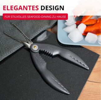 WESTMARK Fischbesteck Hummerknacker mit Pinzette »Cracky-Spezial« Black Edition, Aluminium, Edelstahl, griffige Haptik