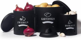 Zedelmaier Vorratsdose Aufbewahrung Kartoffeln Set für Kartoffeln,Zwiebeln,Knoblauch Metall, (TDYC-SET), Zwiebeltopf Kartoffeltopf Knoblauchtopf,Runde Form