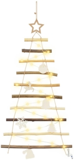 vidaXL Weihnachtsbaum mit 30 LEDs Natur 90 cm Massives Eschenholz 42020258