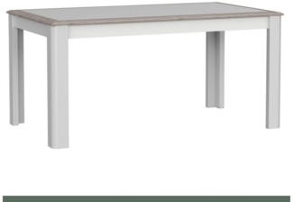 Newroom Esstisch Pouline, Esstisch Nelson Eiche und Weiß Hochglanz Modern Ausziehbar Tisch