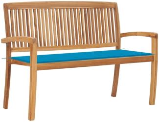 vidaXL Stapelbare Gartenbank mit Auflage 128,5 cm Massivholz Teak 3063283