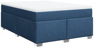 vidaXL Boxspringbett mit Matratze Blau 140x190 cm Stoff 3285136