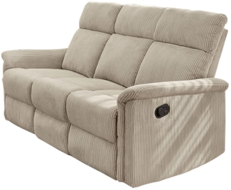Sofa 3-Sitz Jana / Juist 3 , Polyester, Stoff , Beige, Grau , 180 x 100 x 93 cm