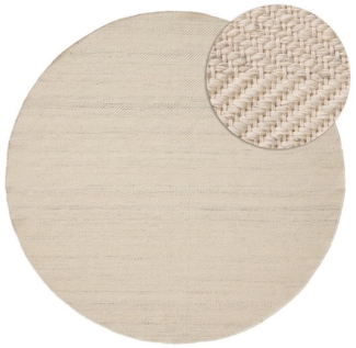 benuta Wollteppich Lars, rund, Höhe: 5 mm, Kunstfaser, Berber, Ethno-Style, Wohnzimmer