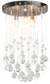 vidaXL Deckenleuchte mit Kristallperlen Silbern Kugel 3x G9 Glühbirnen 281575