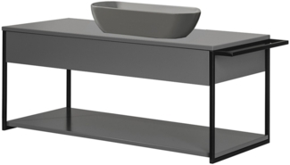 Fackelmann NEW YORK Badmöbel Set 2-teilig, 108 cm, Grau, Keramik Grau