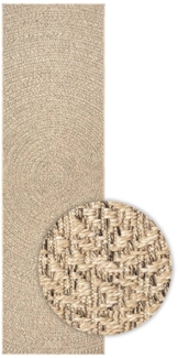 vidaXL Teppich ZIZUR 80x250 cm Jute-Optik Indoor und Outdoor 4006160